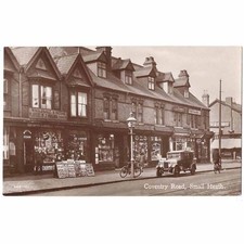 SMALL HEATH Coventry Street Shop Fronts & Old Car, Birmingham RP Postcard Unused