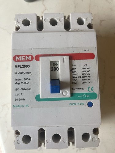 Mfl2003 200a main - mfl2003, switch
