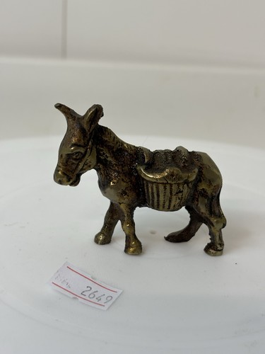 Small heavy brass donkey - small,
