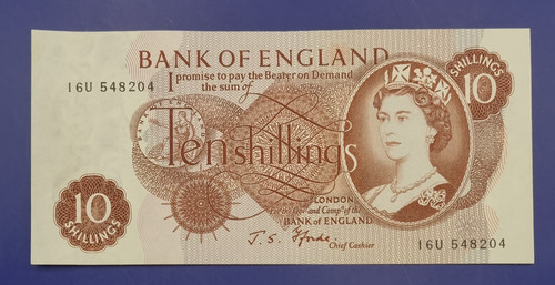 B309 fforde ten shilling note - b309,
