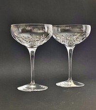 Waterford Crystal Lismore Essence Pair Of 18cm Champagne Saucer Coupe Glasses