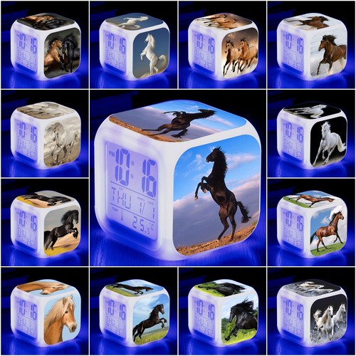 Horse print alarm clock led - horse,