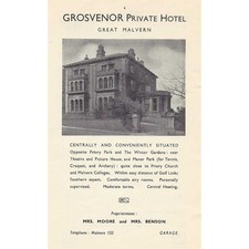 MALVERN Worcestershire The Grosvenor Hotel Vintage Advertisement c1935