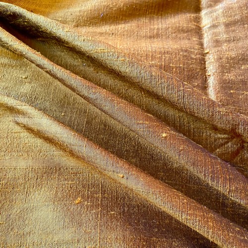Brown silk dupioni - dupioni, shot