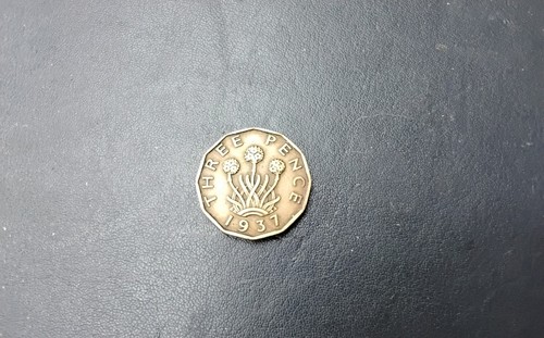 British 1937 threepence coin - british,