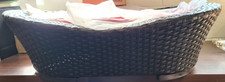 New Strong Wicker Pet Bed With Removable Washable Mattress- Free UK Postage