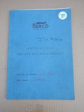 BERCO CON-ROD BORING M/C AB 329 OPERATING INSTRUCTIONS & MAINTENANCE MANUAL