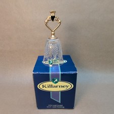 Vintage Killarney Irish Lead Crystal Millennium Bell 22ct Gold Finish Boxed 