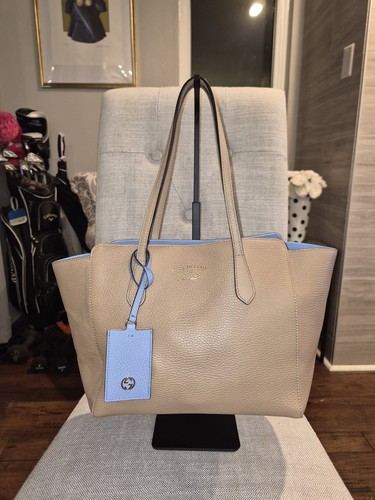 Gucci pebbled tote bag beige - bag,