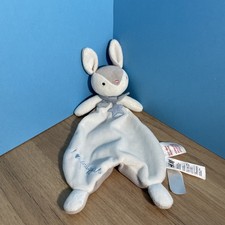 H&M BUNNY RABBIT 'I LOVE SNUGGLES' WHITE & BLUE COMFORTER SOFT TOY PLUSH BLANKIE