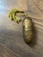 Vintage Bullet Sewing Kit Etui Needle Case Thread Thimble Brass