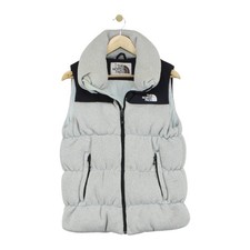 Vintage North Face Down Bodywarmer Womens Size M Grey Full Zip Insulated