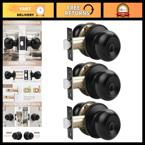 Keyed alike black door locks - keyed,