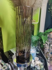Tall brown Glass Cylinder Vase