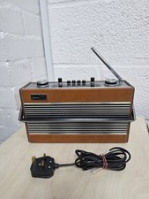Vintage Roberts R606-MB VHF/MW/LW Radio Brown with Power Cable
