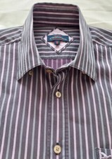 Men's Oakman Formal - School - Casual Shirt - Black / Grey / Purple Stripe - MED
