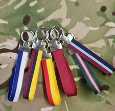 Regimental Belt Loop - Key Ring Nickel chrome spring loaded keyring- Choose Your