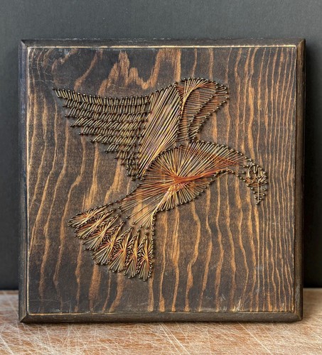 Vintage bird string - , wooden