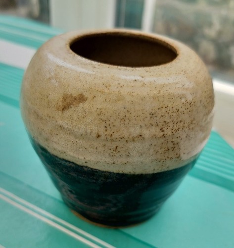 Raku style pottery vase - style,