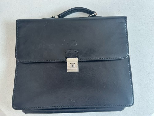 Vintage black leather brief - vintage,