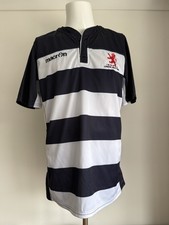 London Scottish Macron Navy Blue White Rugby Union Jersey Shirt Size XXL 2XL