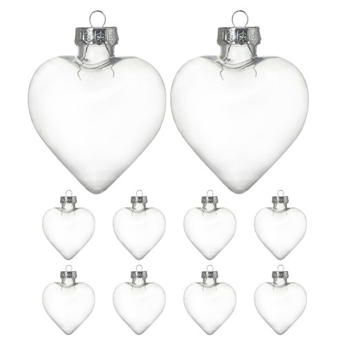 10pcs transparent heart shape - transparent,