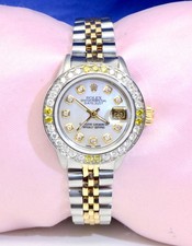 Rolex Oyster Perpetual Datejust Watch Stainless Steel&18K YG w/Diamonds Ref.6917