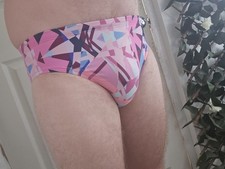 Mens Pink Nike Swim Brief Swimming Trunk Size Small