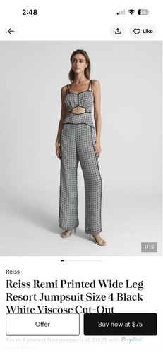 Reiss black white jumpsuit - reiss, &
