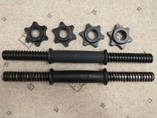 Dumbbell Bars & Spinlock Collars 14 inches Weight Lifting Gym Workout
