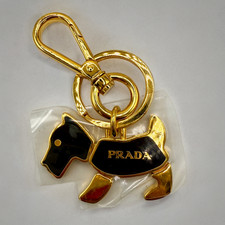 Prada Gold-toned Black Enamel