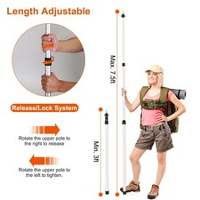 2Pcs Telescopic Tarp Poles
