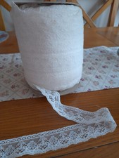 clearance nottingham lace ivory 168 approx 4cms (more rolls different colours)