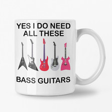 Funny Bass Guitar Themed Mug