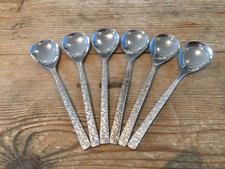 Viners STUDIO, Bark effect: Set of Six Coffee Spoons (4") Super Condition