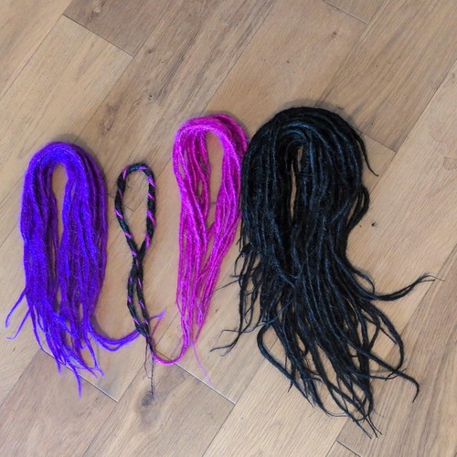 Pink purple black dreadlocks - pink,