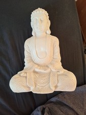 Buddha Ornament Meditating Sitting Figure Statue Figurine cream plastic
