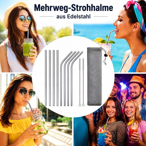 Stainless steel straw - steel,
