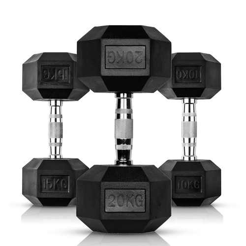 Hex dumbbells rubber - dumbbells, weight