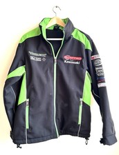 black and green Kawasaki Quattro Plant BSB racing team full zip jacket Size m