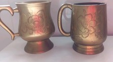 Vintage Brass Tankard x 2 Mug