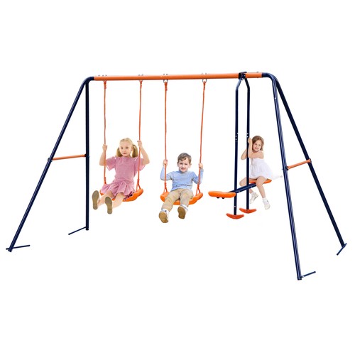 Double kids play swing set - set, w/