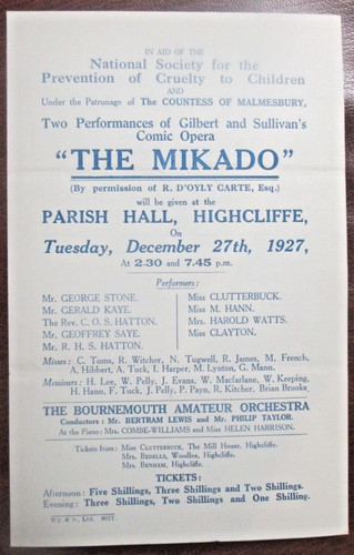 1927 parish hall handbill - parish,