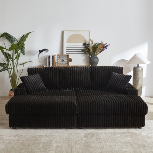 Corduroy sofa couch - 84",