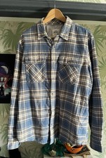 Men's Blue Check Long Sleeve Fat Face Shirt Large, Soft Cotton, Button-Up