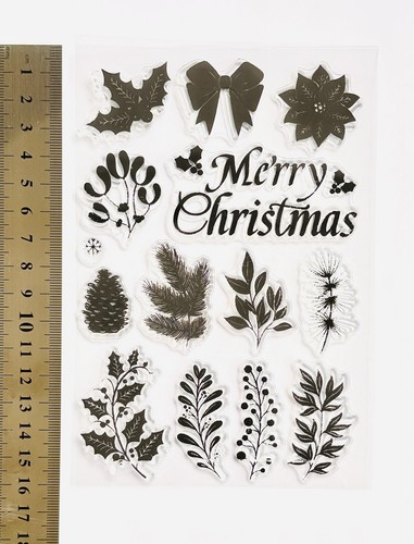 Clear rubber stamp wreath