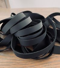 200 cm long Matte Black supple smooth leather strap strip 1.3-1.5mm thickness