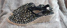 Womens wedged multi coloured espadrills sandals size 5
