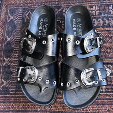 Autenti By Penta Stock Leather Rock Western Buckle Sandals EU38 UK5