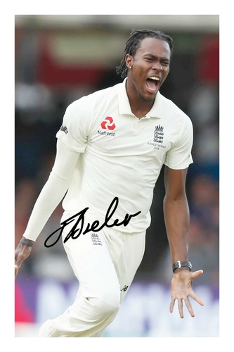 Jofra archer signed photo - a4,